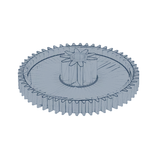 Akülü araç dişlisi, 3D model görüntüsü, çapraz görünüş