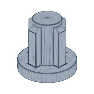 Blender makinesi parçası, 3D model görüntüsü, çapraz görünüş