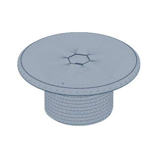 Kayık kapağı, 3D model görüntüsü, çapraz görünüş