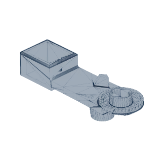 Mercedes emme manifold plastiği, 2. parça, 3D model görüntüsü, çapraz görünüş