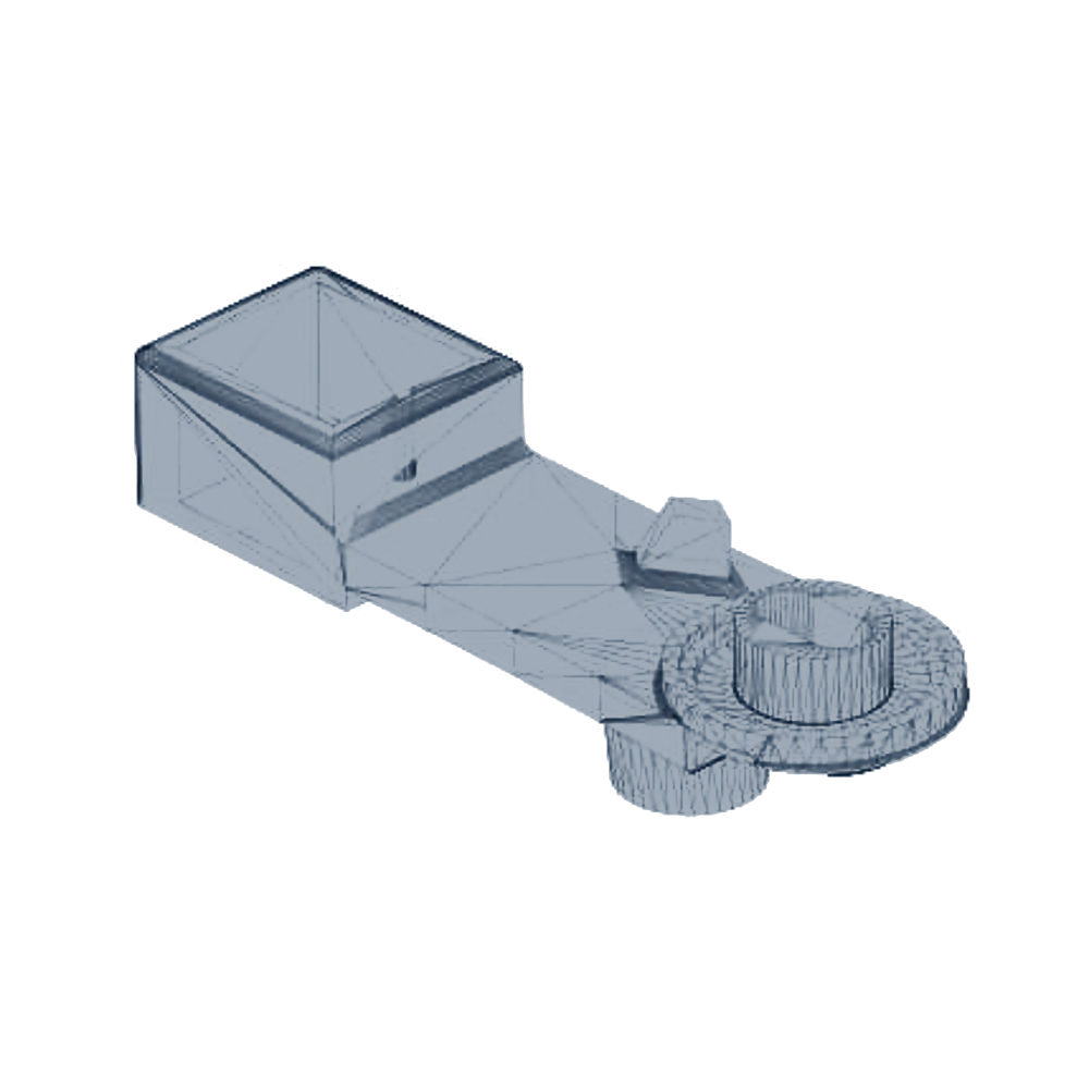 Mercedes emme manifold plastiği, 3D model görüntüsü, model 3, çapraz görünüş