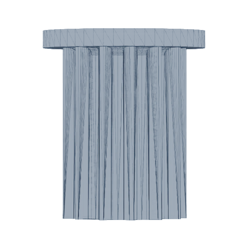 Nilco süpürge dişlisi, iç 6 mm, 3D model görüntüsü, ön görünüş